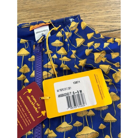 Agua Bendita x Tropic of C Boys Mushroom Swim Rash Guard Blue Size 6-9 Months - Picture 4 of 5